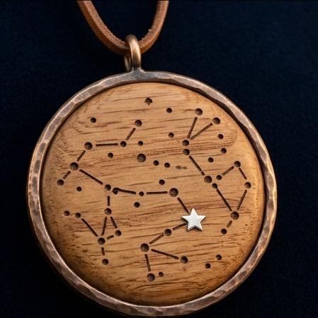 Oak and Bronze Zodiac Medallion